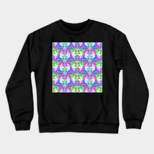 Checked Rainbow Candy Kaleidoscope Memphis Design Pattern Crewneck Sweatshirt